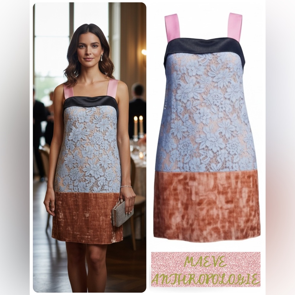 Maeve Anthropologie Square Neck Sequin Mini Dress XL NWT